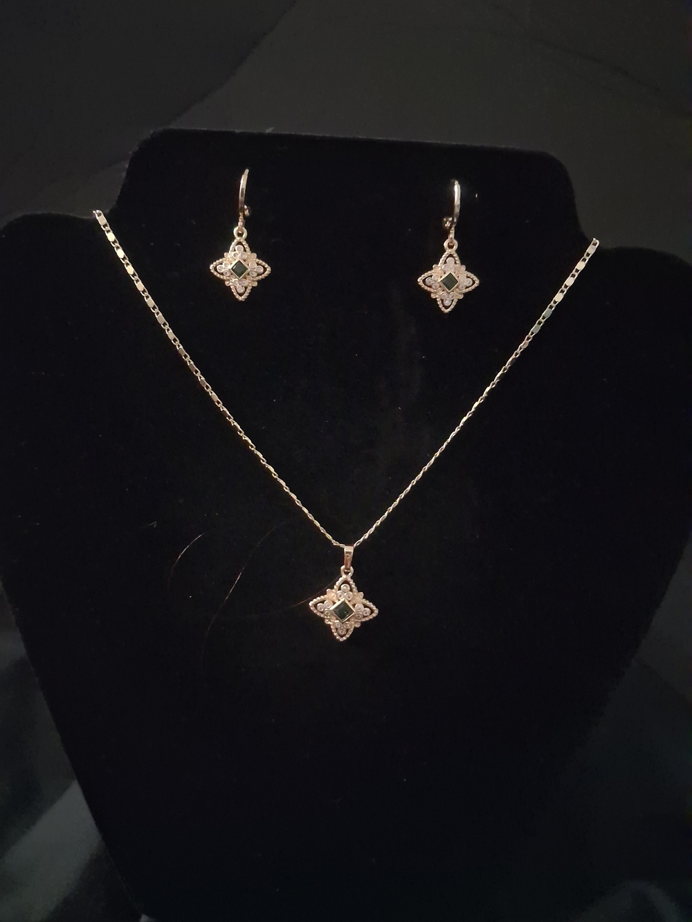 14K Gold Filled Necklace & Earrings Set- 13g